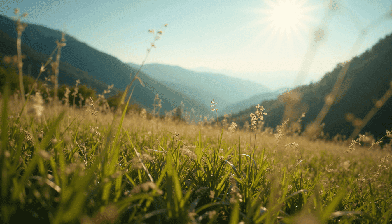 A serene nature landscape representing health and wellness.
